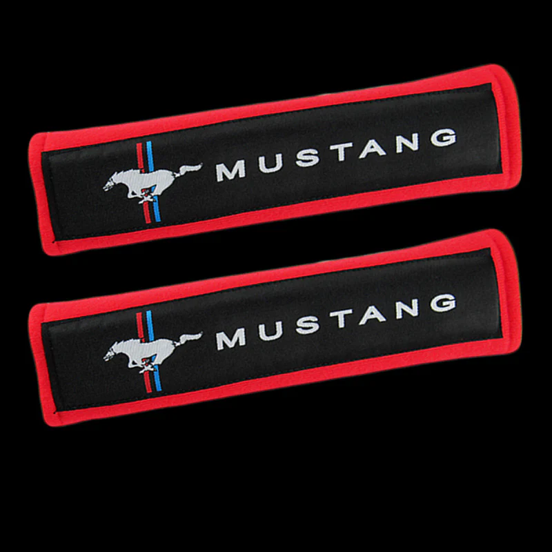 MUSTANG Red Seat Belt Cover X2