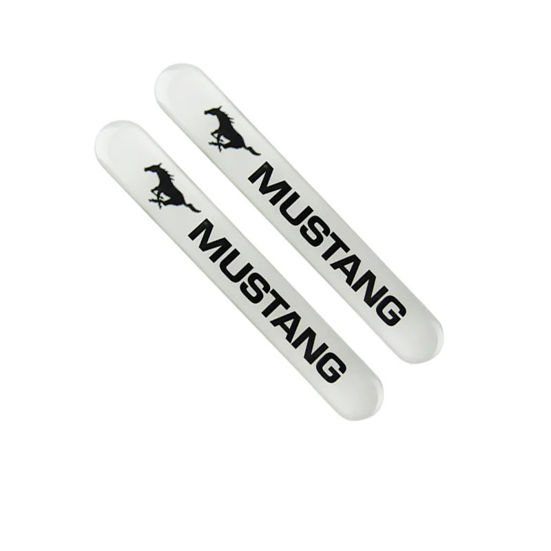 Mustang White Car Door Rear Trunk Side Fenders Bumper Badge Scratch Guard Sticker New 4 pcs - Image 2