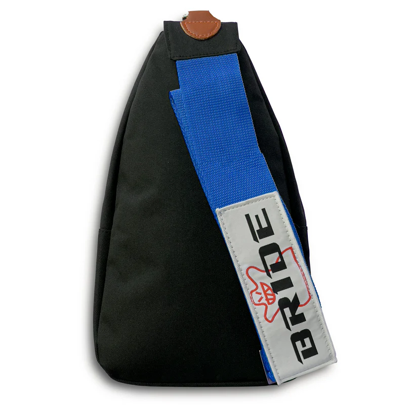 NEW BRIDE RACING BACKPACK BLACK GRADATION CROSSBODY SHOULDER BAG W/ BLUE STRAPS - Image 3