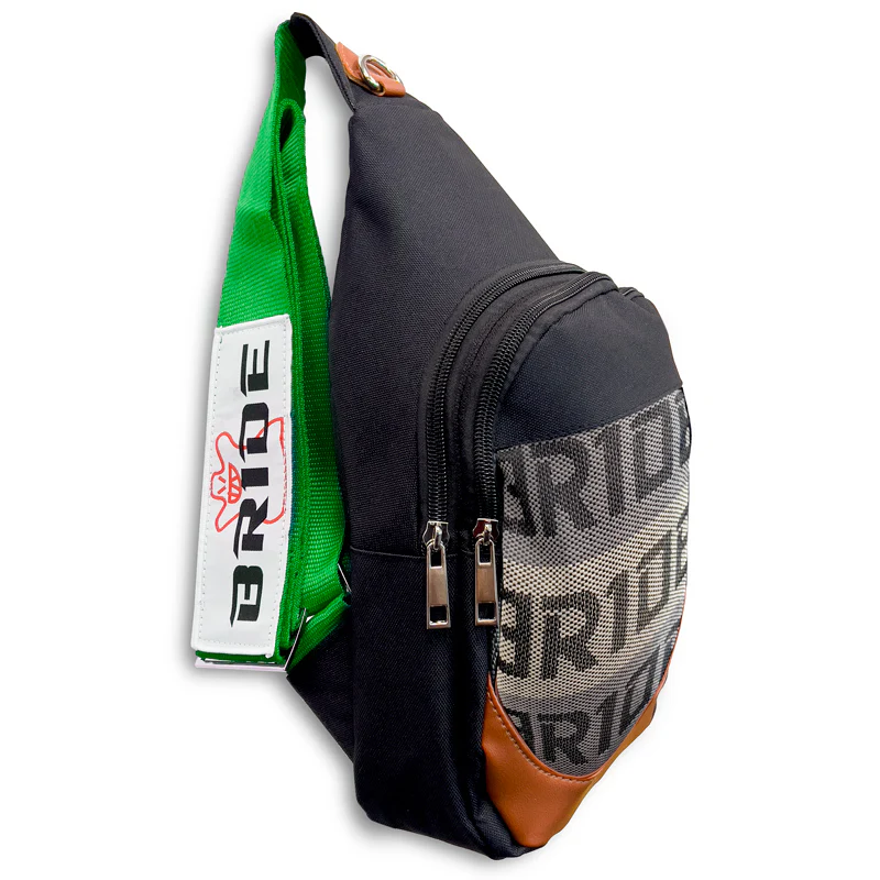 NEW BRIDE RACING BACKPACK GREEN STRAPS GRADATION CROSSBODY SHOULDER BAG W/ BLACK KEYTAG - Image 9