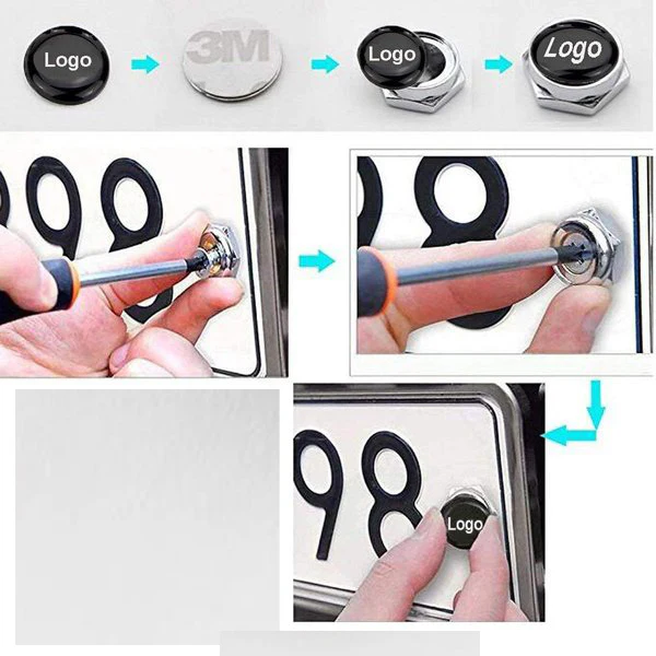 New Ford Mustang SET Stainless Steel License Plate Frame 2pcs with Caps Bolt - Image 6
