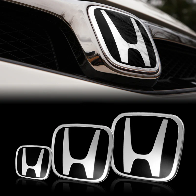 NEW Front + Rear +Steeriing JDM Emblem SET Black For 2016-2018 CIVIC HATCH 5DR