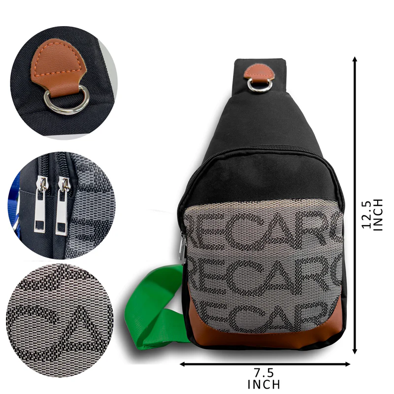 NEW JDM RECARO GRADATION CROSSBODY SHOULDER BAG W/ GREEN TAKATA STRAPS BACKPACK - Image 3