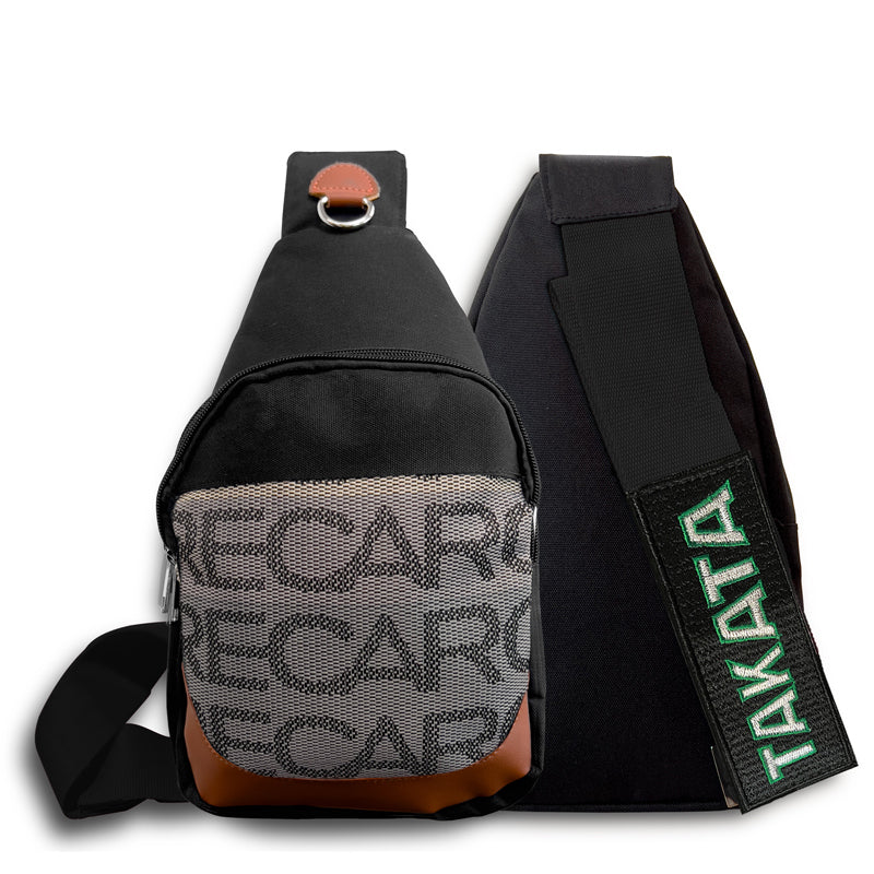 NEW JDM RECARO SET GRADATION BACKPACK CROSSBODY SHOULDER BAG W/ BLACK TAKATA STRAPS RED KEYCHAIN - Image 7