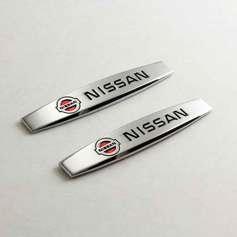 NISSAN 3D Metal Emblem Badge Sticker x2