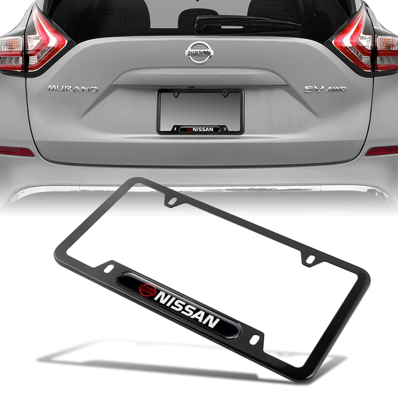 NISSAN Black Stainless Steel Metal License Plate Frame New X2 - Image 4