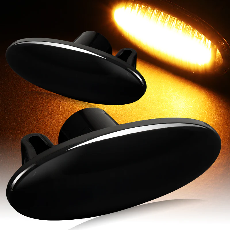 Nissan Juke / Cube / Leaf Amber LED Turn Signal Front Fender Side Marker Lights -Smoked Lens