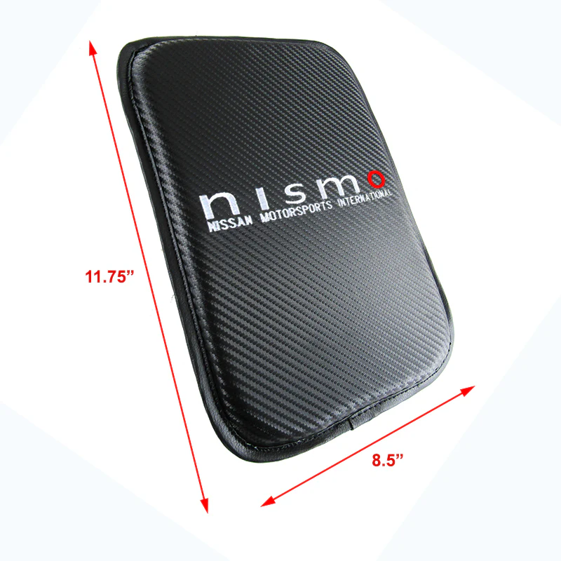 Nissan Nismo Carbon Fiber Look Embroidered Armrest Cushion - Image 3