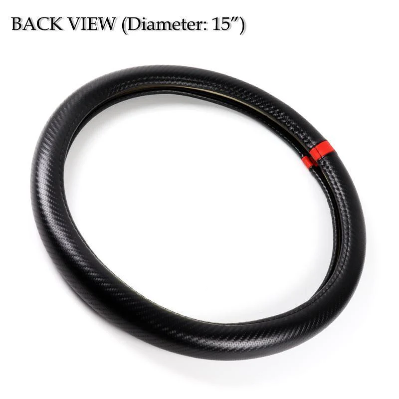 NISSAN NISMO Set of Car 15" Steering Wheel Cover Carbon Fiber Style Leather with Seat Belt Covers - Image 8