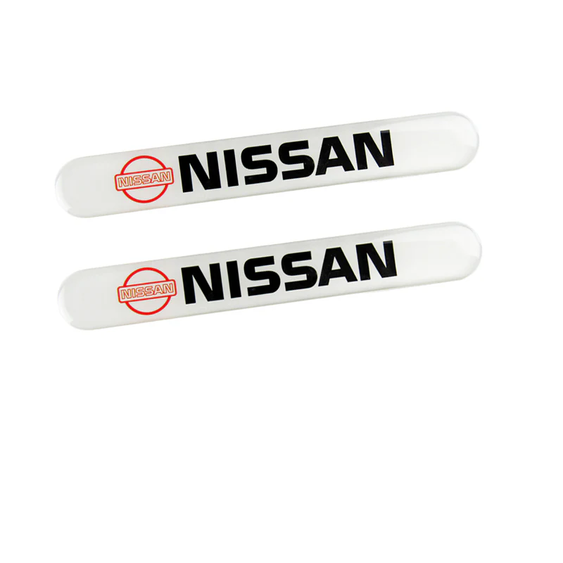 Nissan NISMO White Car Door Rear Trunk Side Fenders Bumper Badge Scratch Guard Sticker New 2 pcs