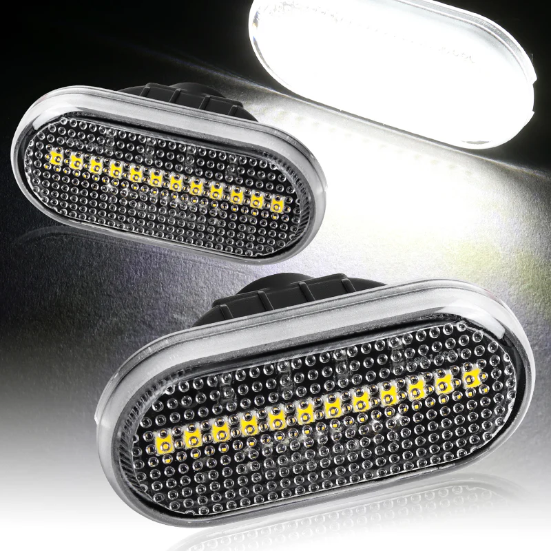 Nissan Pathfinder / Navara / Cube White LED Turn Signal Front Side Marker Lights -Clear Lens