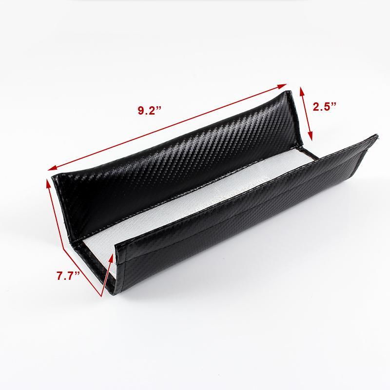 NISSAN Set of Car 15" Steering Wheel Cover Carbon Fiber Style Leather NISMO with Seat Belt Covers - Image 6