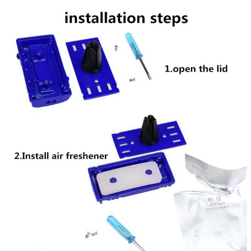 NISSAN Stainless Steel Engine Valve Cover Blue Car Vent Clip Air Freshener Kit - Lemon Scent - Image 3