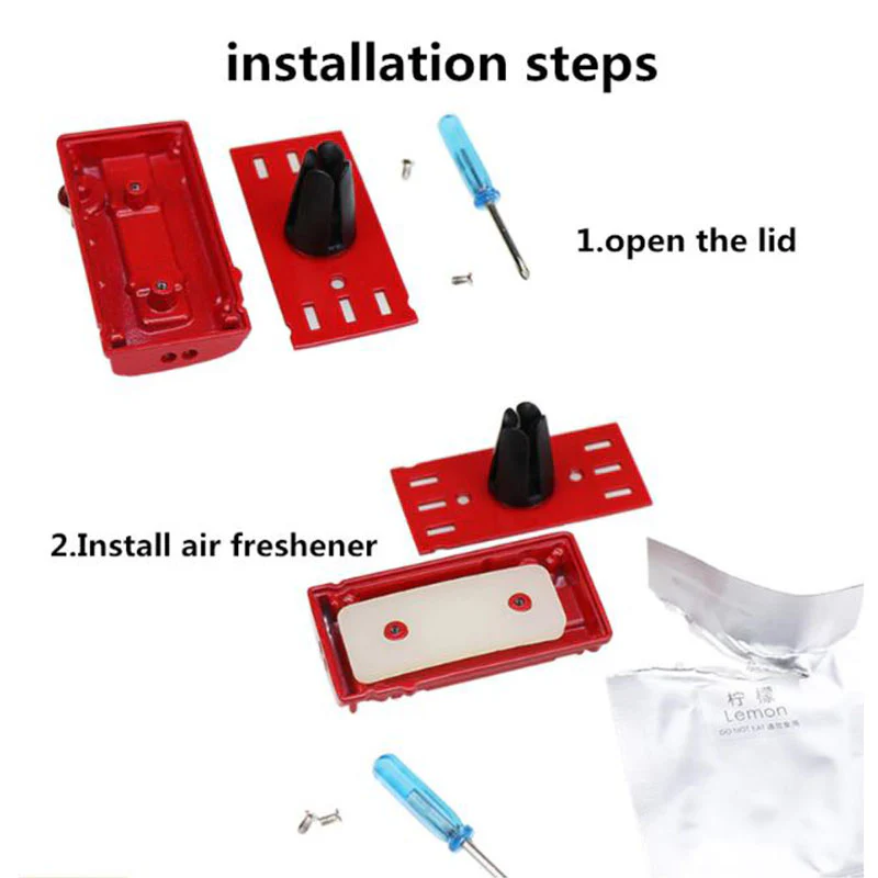 NISSAN Stainless Steel Engine Valve Cover Red Car Vent Clip Air Freshener Kit - COLOGNE Scent - Image 4