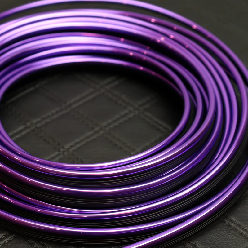 Purple 32.8 ft Interior Edge Gap Line Moulding Trim Molding Strip & Magenta Fuchsia Pink Rim Protector Set Auto Car Décor - Image 6