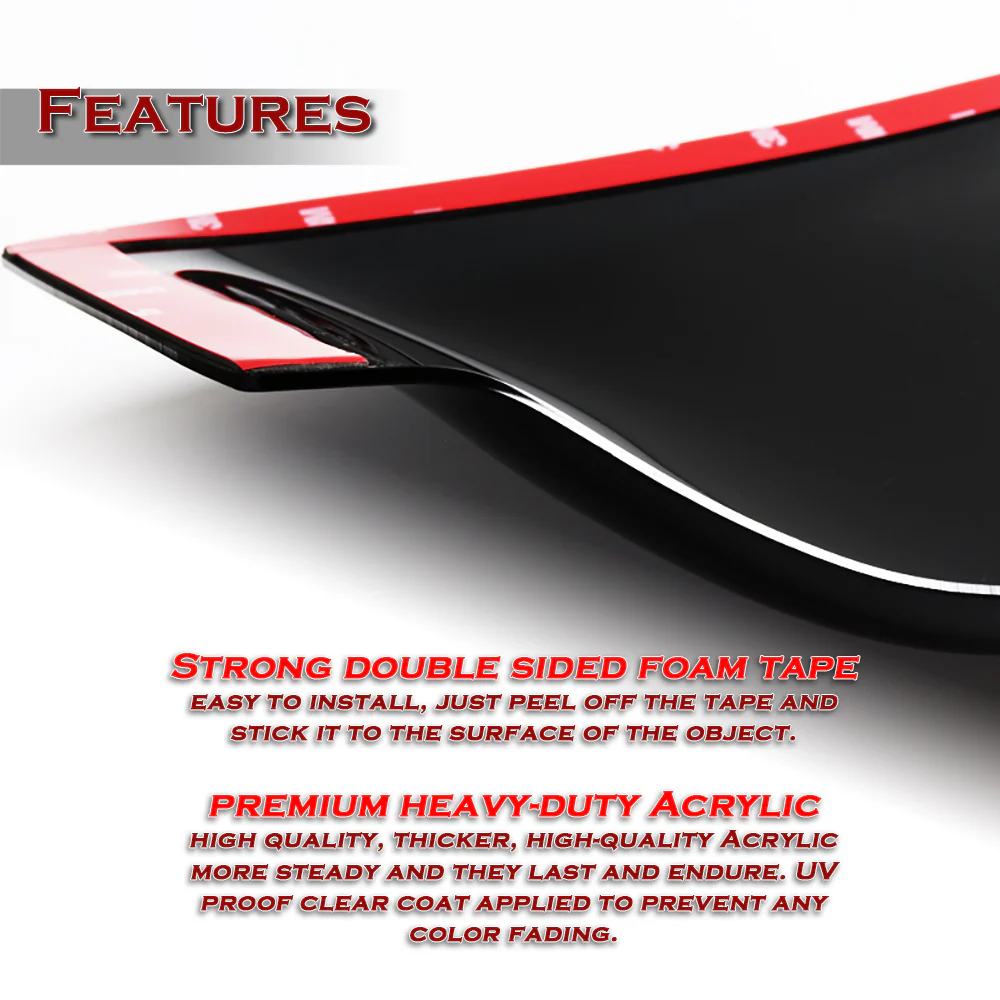 Rear Window Roof Visor Wing Spoiler For 2001 - 2005 Honda Civic 4DR / Sedan -Black ABS - Image 3