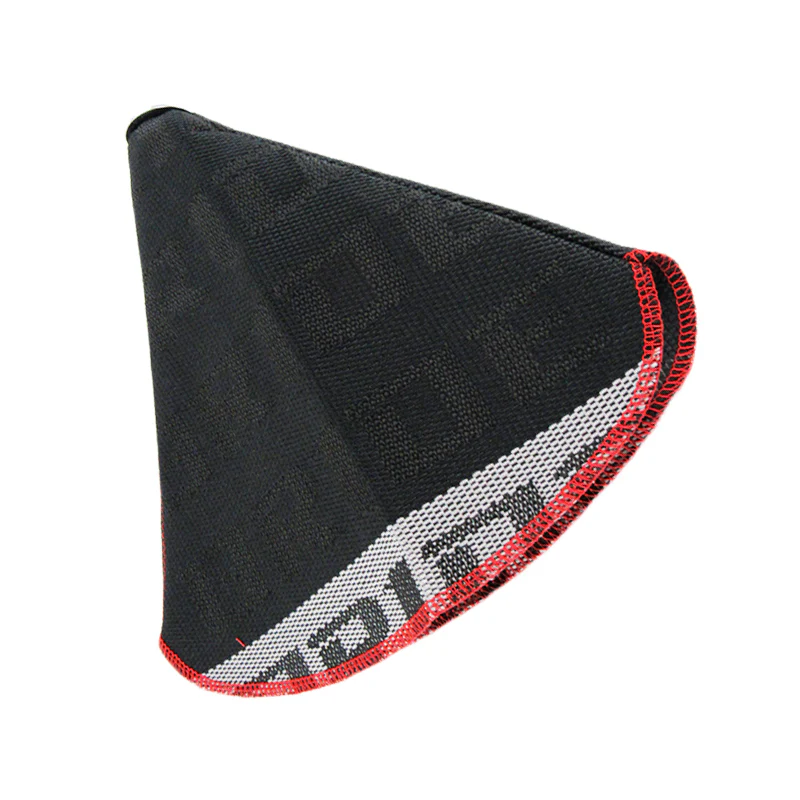 Red Stitches Bride Racing Hyper Fabric shift knob Shifter Boot Cover Chrome TOP - Image 4