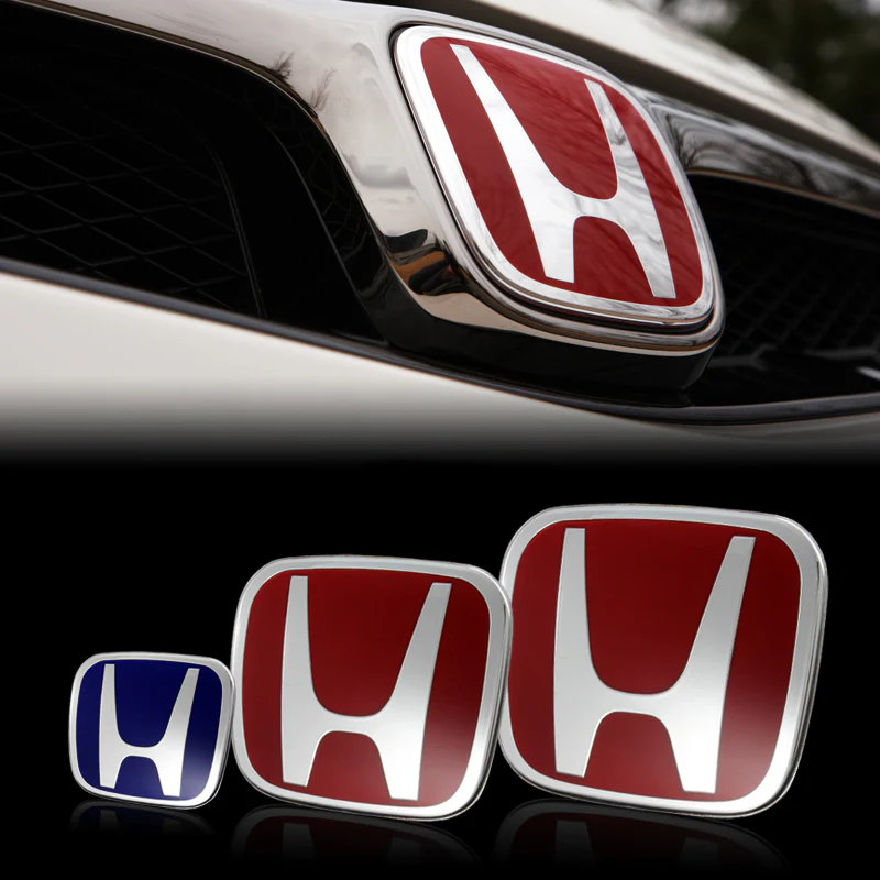 SET of Front + Rear+Steering Blue JDM Emblem for 2008-2015 HONDA ACCORD SEDAN 4Door