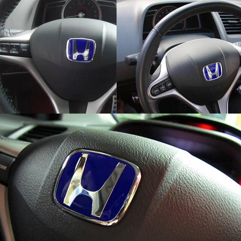 SET of Front + Rear+Steering Blue JDM Emblem for 2008-2015 HONDA ACCORD SEDAN 4Door - Image 9