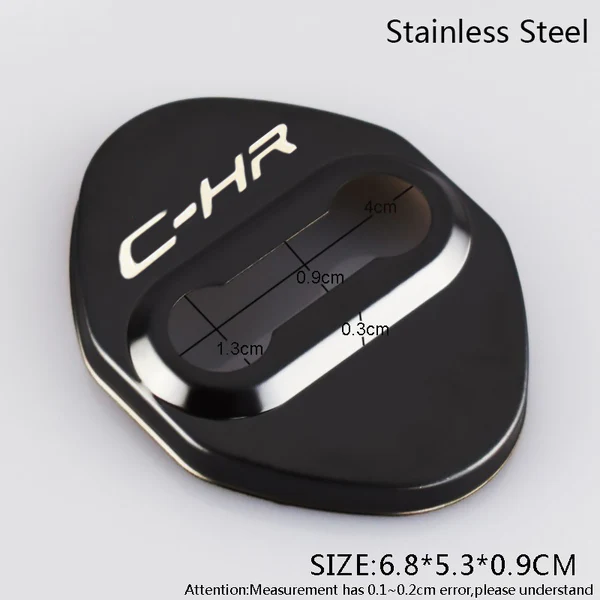 Silver Toyota C-HR 2016-2019 Stainless Steel Door Lock Door Striker Protective Cover Set - 4 pcs - Image 4