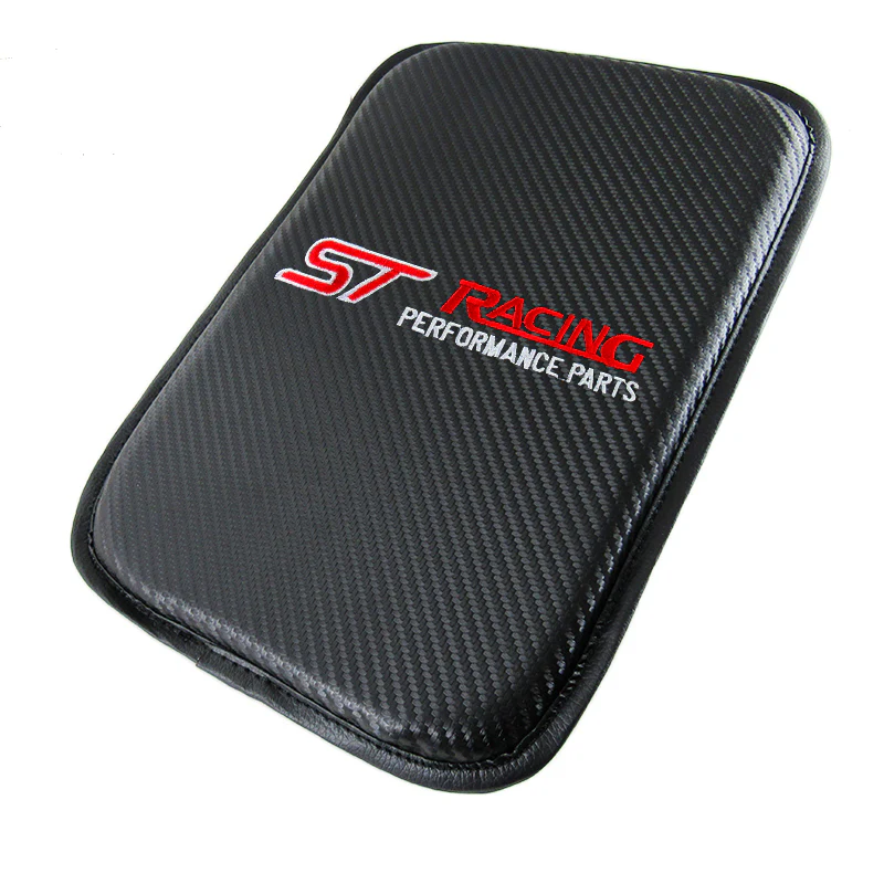 ST Racing Set of Carbon Fiber Look Embroidered Armrest Cushion & Seat Belt Cover - Image 7