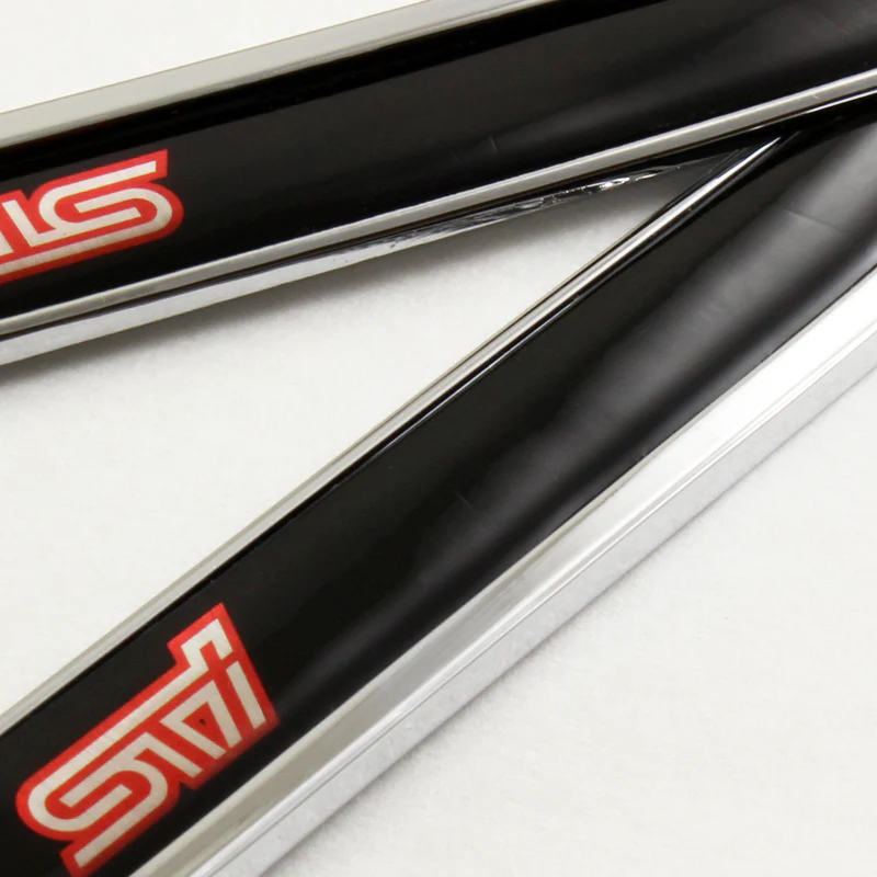 STi Black 3D Metal Emblem Sticker 2 pcs
