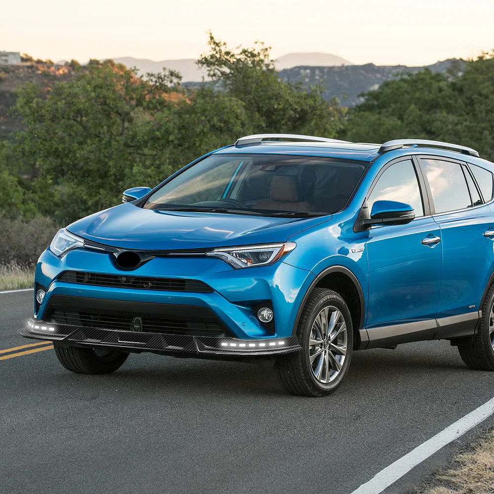 STP-Style For 2016 2017 2018 Toyota RAV4 Front Bumper Lower Lip Splitter With LED Sequential Light -Carbon Fiber Look - Image 10