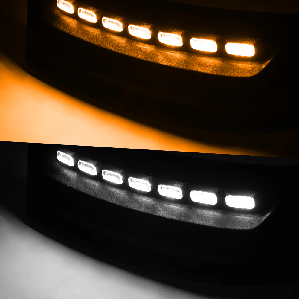 STP-Style For 2017-2019 Nissan Titan Front Bumper Lip Splitter With LED Sequential Light -Unpainted Matte Black - Image 7