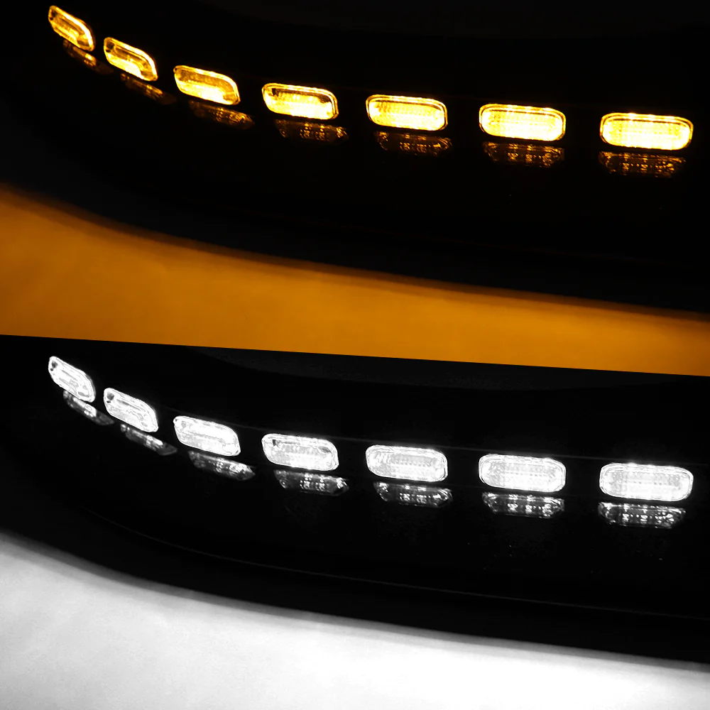 STP-Style For 2018-2023 Kia Stinger GT-Line Front Bumper Lip Splitter With LED Sequential Light -Painted Black - Image 5