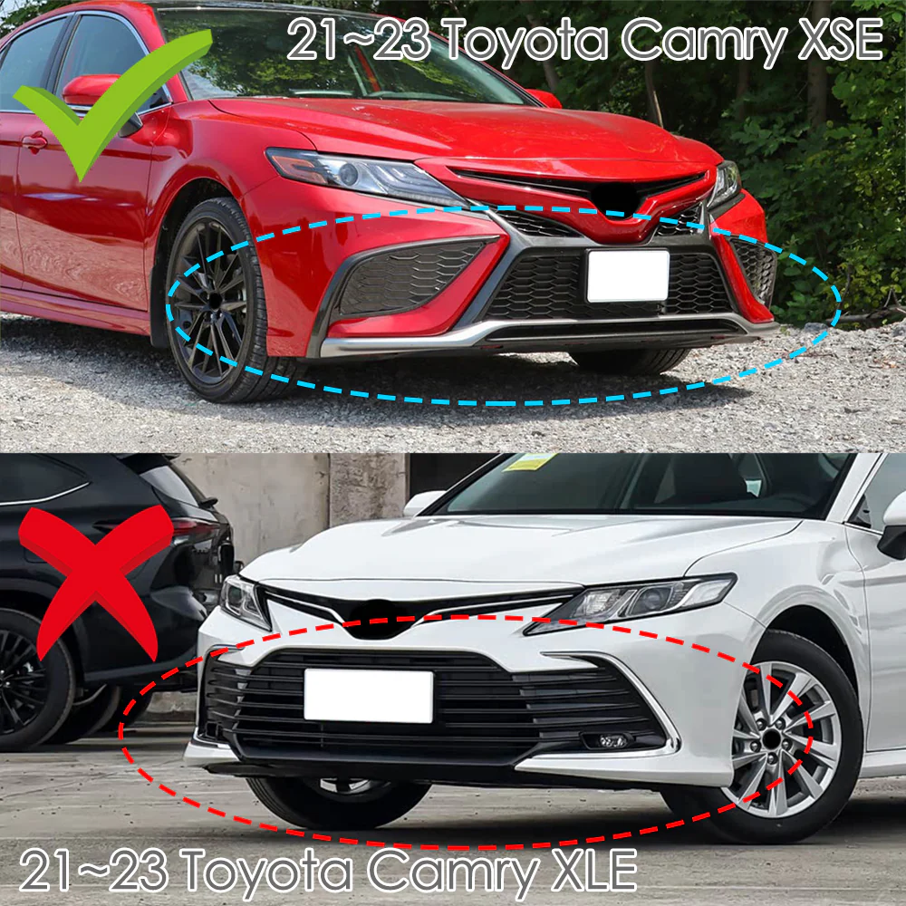 STP-Style For 2021 2022 2023 2024 Toyota Camry SE XSE Front Bumper Lower Lip Splitter With LED Sequential Light -Painted Black - Image 16