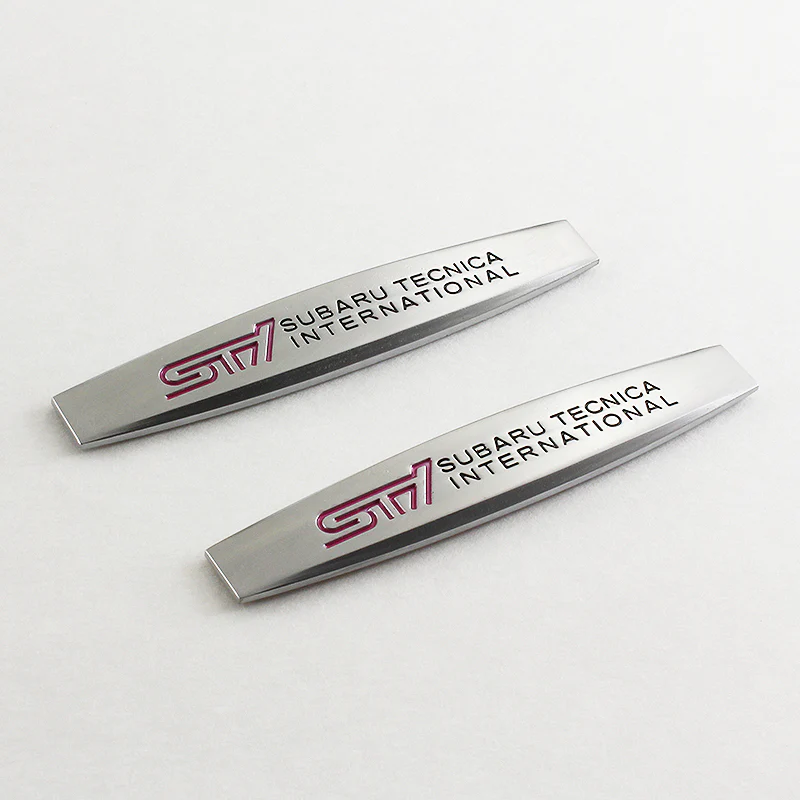 SUBARU STi 3D Metal Emblem Badge Sticker x2