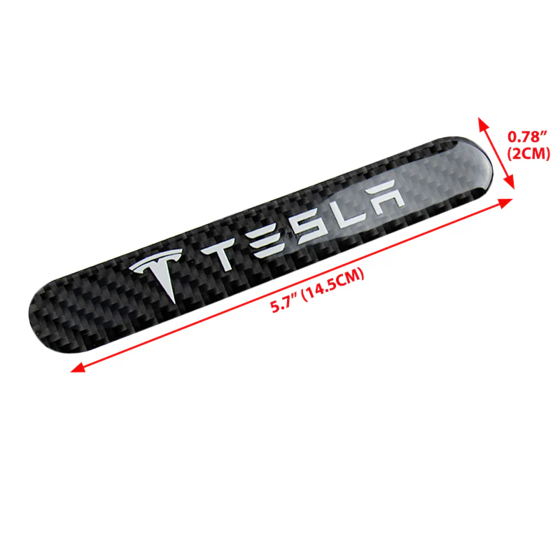 Tesla Carbon Fiber Car Door Rear Trunk Side Fenders Bumper Badge Scratch Guard Sticker New 4 pcs - Image 4
