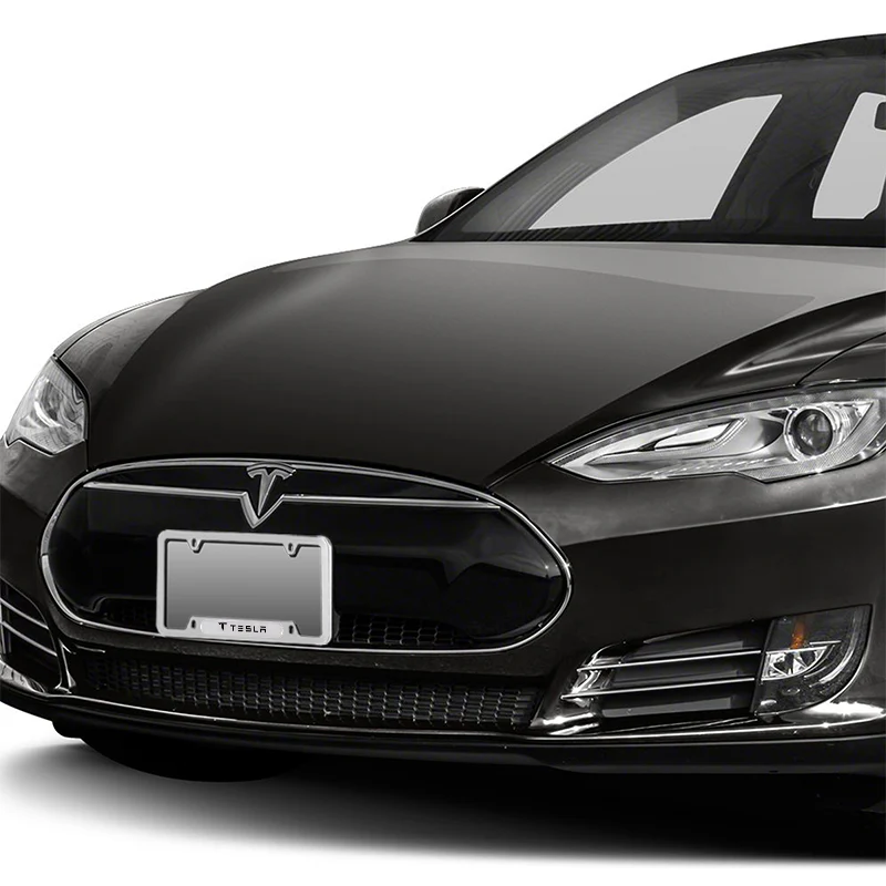 TESLA Stainless Steel License Plate Frame 2pcs Brand New SET with Caps Bolt - Image 4