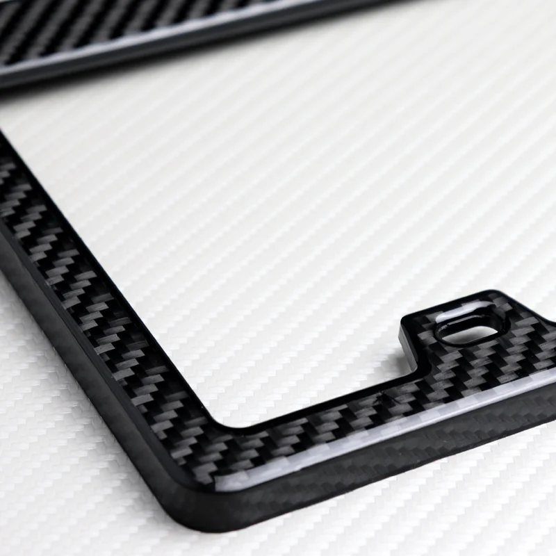 Toyota TRD 100% Real Carbon Fiber License Plate Frame with Caps & Screws x2 - Image 4