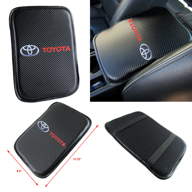 Toyota Set of Carbon Fiber Look Armrest Cushion & Seat Belt Cover - Image 6