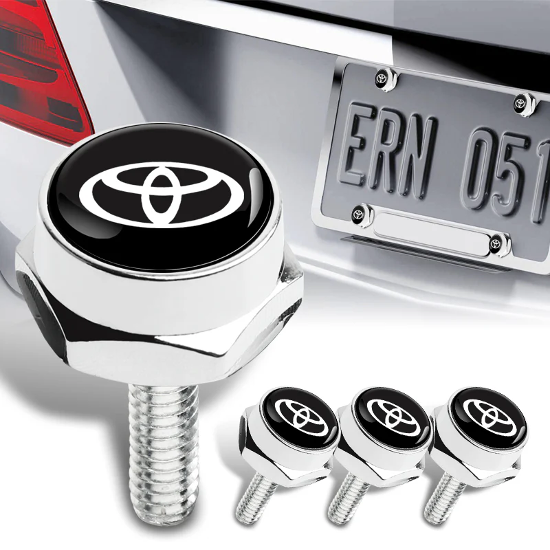 TOYOTA Brand New SET Stainless Steel License Plate Frame 2pcs with Caps Bolt - Image 3