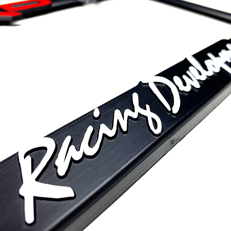 Toyota TRD Black ABS License Plate Frame with Caps - Image 4