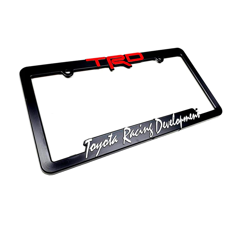 Toyota TRD Black ABS License Plate Frame with Caps x2 - Image 3