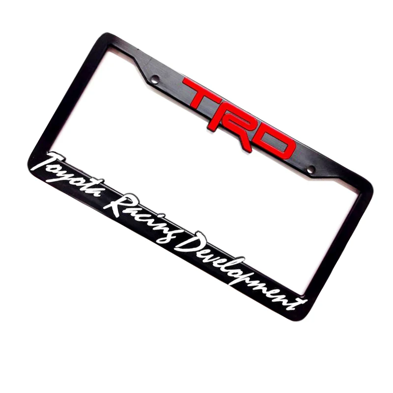 Toyota TRD Black ABS License Plate Frame with Caps x2 - Image 7