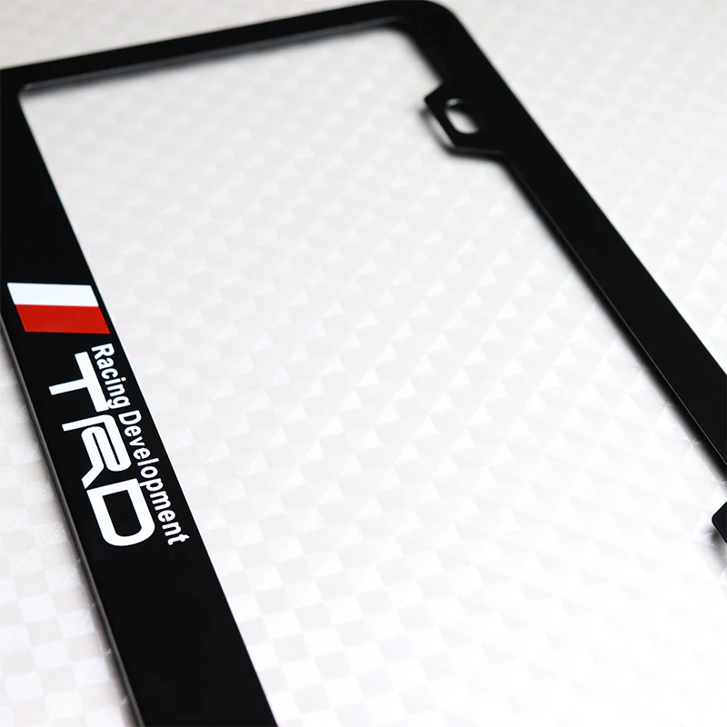 Toyota TRD Black Stainless Steel License Plate Frame with Caps & Bolts - Image 5