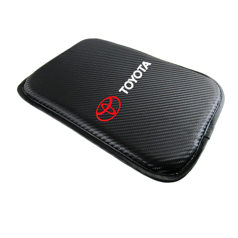 Toyota TRD Set of Carbon Fiber Look Embroidered Armrest Cushion & Soft Touch Cotton Material Seat Belt Covers New - Image 9