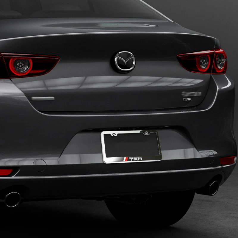 Toyota TRD Chrome Stainless Steel License Plate Frame with Caps & Bolts - Image 3