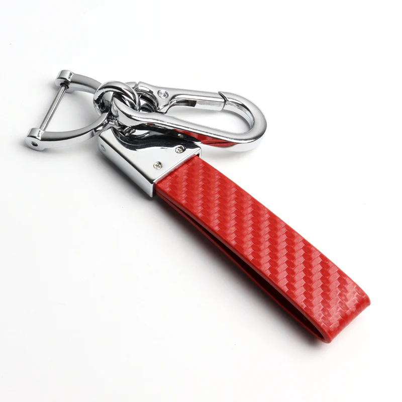 TOYOTA TRD Universal Chrome 3D Logo Carbon Fiber Look Red Leather Metal Gift Decor Quick Release Lanyard Keychain SUPRA COROLLA Camry - Image 3