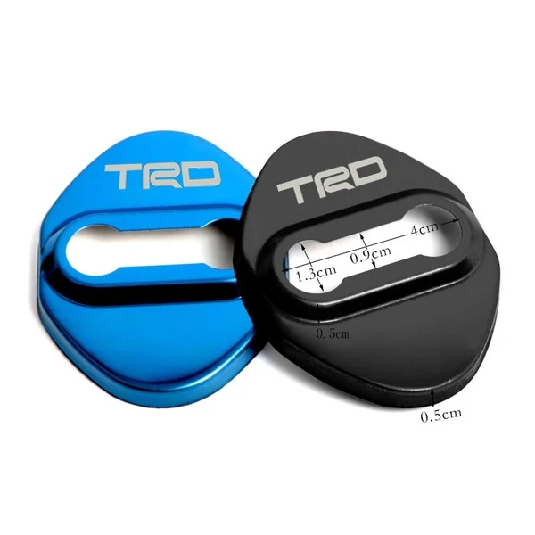 TRD Black Stainless Steel Door Lock Door Striker Cover Set - Image 2