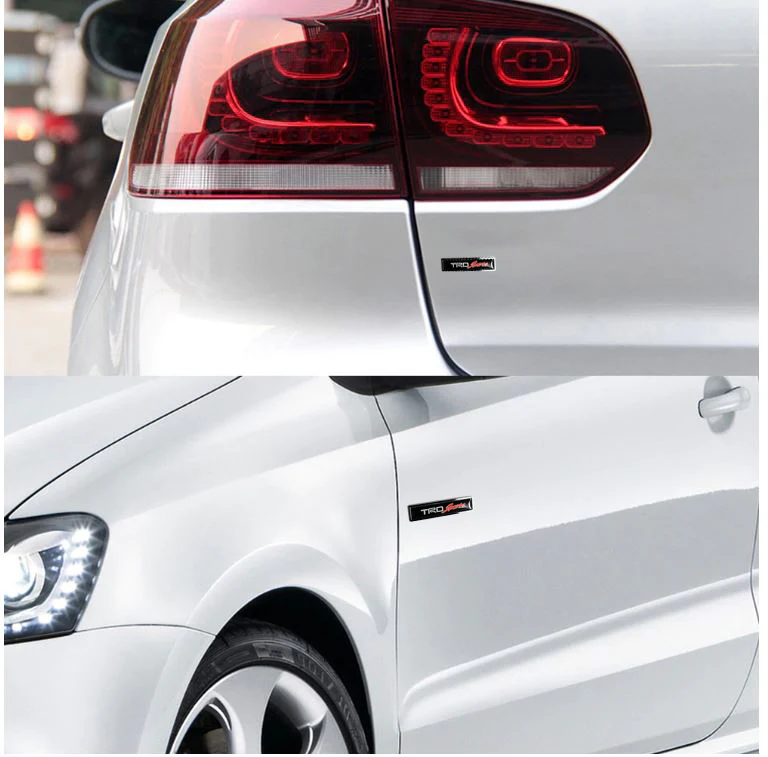 TRD SPORTS TRD TOYOTA 2PC Luxury Auto Car Body Fender Metal Emblem Badge Sticker Decal - Image 5