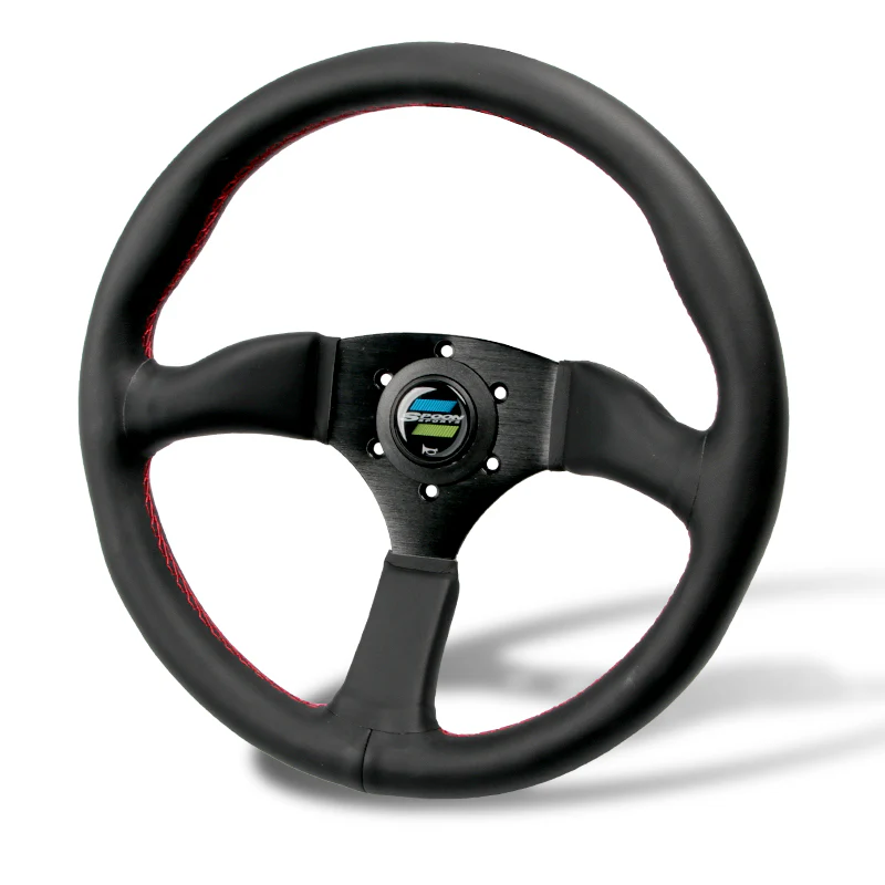 UNIVERSAL 350mm 14" SPOON SPORT STYLE Deep Dish Leather Steering Wheel For HONDA