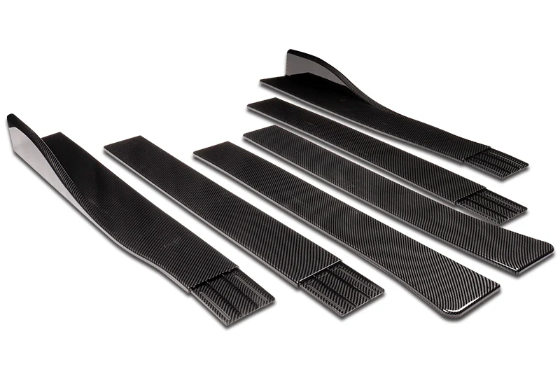 Universal 59" x 4" Carbon Look Side Skirt Extension Rocker Splitters Diffuser Lip 6pcs - Image 2