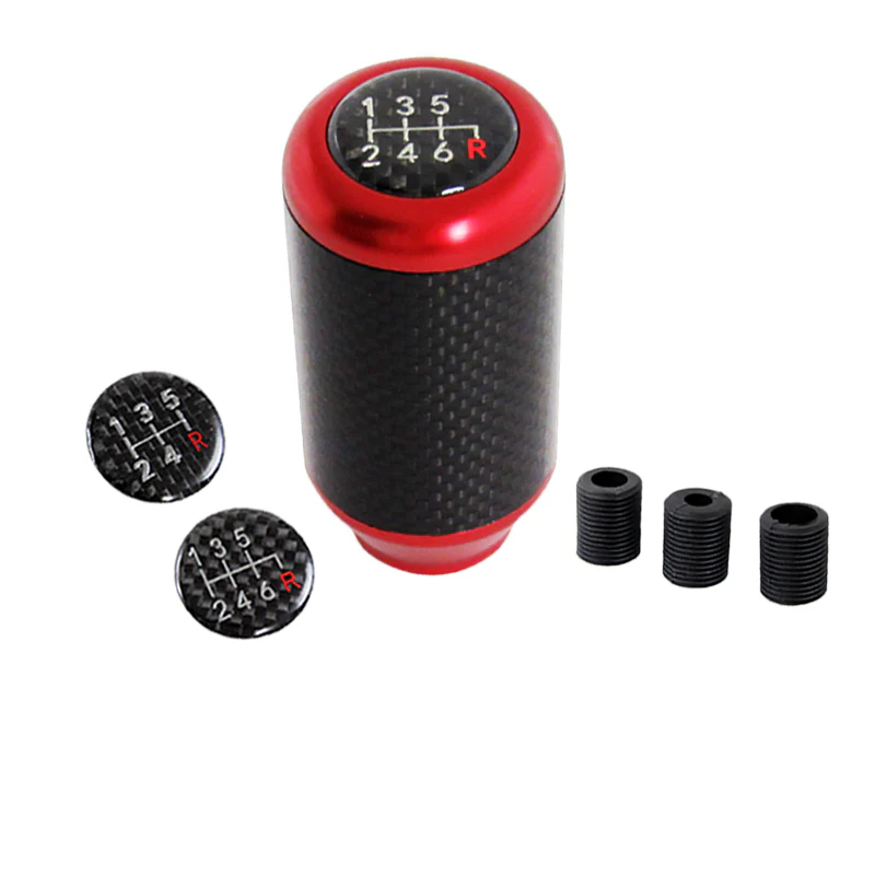 Universal 82MM - Red Carbon Fiber Car Auto Manual Gear Stick Lever Shift Knob