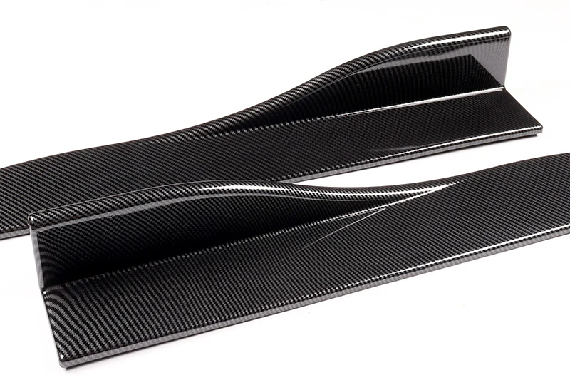 Universal 86" x 4" Carbon Look Side Skirt Extension Rocker Splitters Diffuser Lip 6pcs with Subaru Carbon Fiber Windshield Banner - Image 7