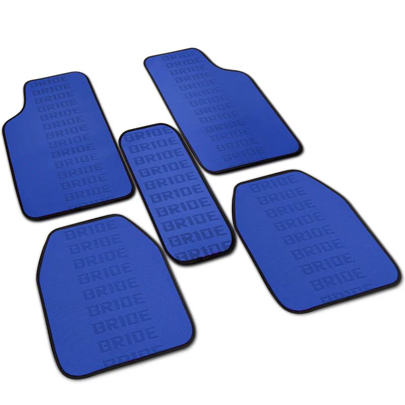 Universal JDM Bride Racing Fabric Blue Hybrid Floor Mats Interior Carpets 5PCS - Image 6